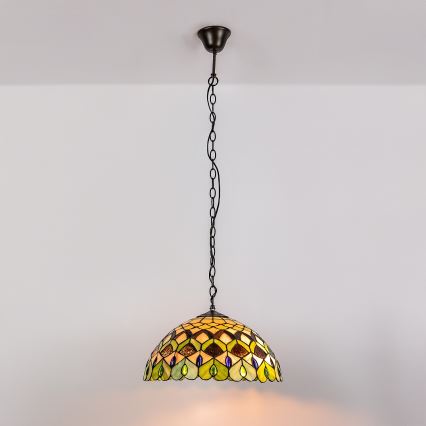 Brilagi - Żyrandol Tiffany witrażowy na łańcuchu MARGARET 2xE27/60W/230V