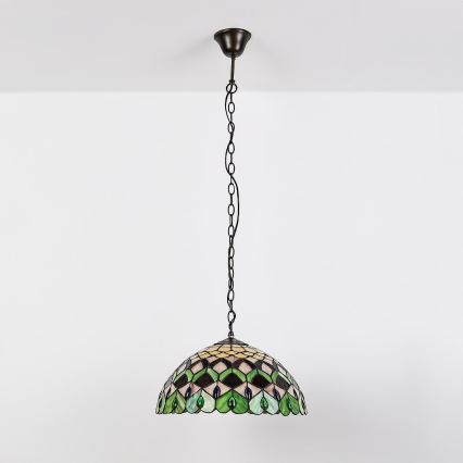 Brilagi - Żyrandol Tiffany witrażowy na łańcuchu MARGARET 2xE27/60W/230V