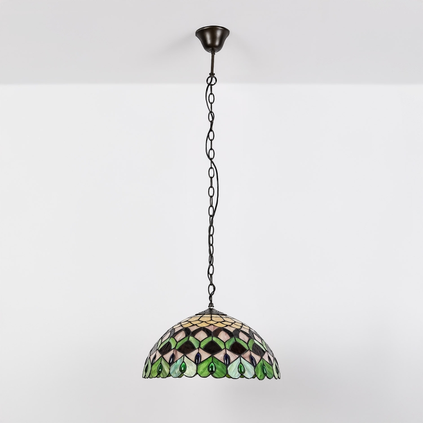 Brilagi - Żyrandol Tiffany witrażowy na łańcuchu MARGARET 2xE27/60W/230V