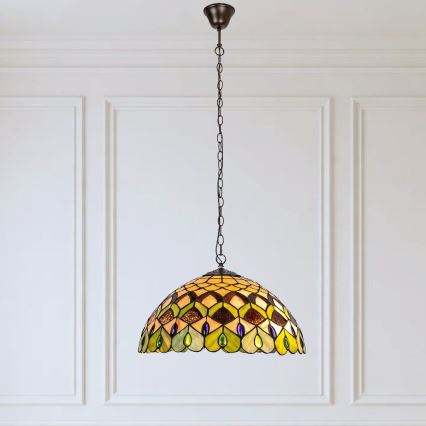 Brilagi - Żyrandol Tiffany witrażowy na łańcuchu MARGARET 2xE27/60W/230V