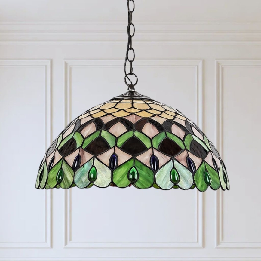 Brilagi - Żyrandol Tiffany witrażowy na łańcuchu MARGARET 2xE27/60W/230V