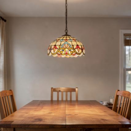 Brilagi - Żyrandol Tiffany witrażowy na łańcuchu MIRABELLA 1xE27/60W/230V śr. 40 cm