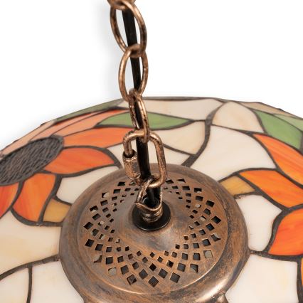 Brilagi - Żyrandol Tiffany witrażowy na łańcuchu SUNFLOWER 1xE27/60W/230V Ø 40 cm