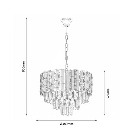 Brilagi - Żyrandol wiszący na łańcuchu CRISTAL 5xE14/40W/230V, śr. 38 cm