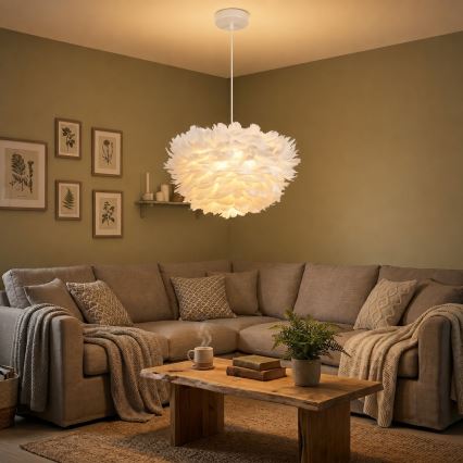 Brilagi - Żyrandol wiszący na przewodzie FEATHER 3xE27/40W/230V, średnica 40 cm, biały
