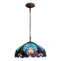 BRILAGI - żyrandol witrażowy Tiffany na łańcuchu CORAL 1xE27/60W/230V śr. 40 cm