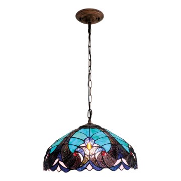 BRILAGI - żyrandol witrażowy Tiffany na łańcuchu CORAL 1xE27/60W/230V śr. 40 cm
