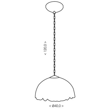 BRILAGI - żyrandol witrażowy Tiffany na łańcuchu CORAL 1xE27/60W/230V śr. 40 cm