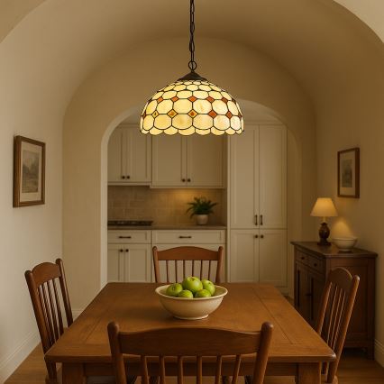 Brilagi - żyrandol witrażowy Tiffany na łańcuchu DORAN 2xE27/60W/230V