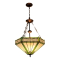BRILAGI - żyrandol witrażowy Tiffany na łańcuchu EMERALD 3xE27/60W/230V śr. 50 cm