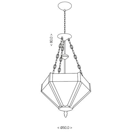BRILAGI - żyrandol witrażowy Tiffany na łańcuchu EMERALD 3xE27/60W/230V śr. 50 cm