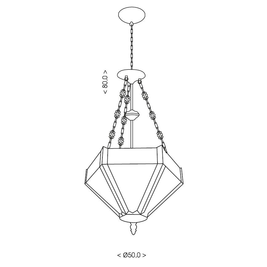 BRILAGI - żyrandol witrażowy Tiffany na łańcuchu EMERALD 3xE27/60W/230V śr. 50 cm