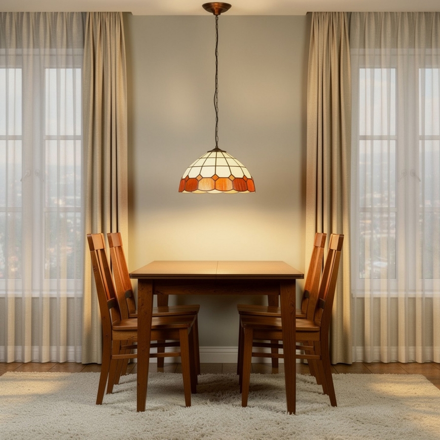 Brilagi - żyrandol witrażowy Tiffany na łańcuchu SIENNA 1xE27/60W/230V śr. 40 cm