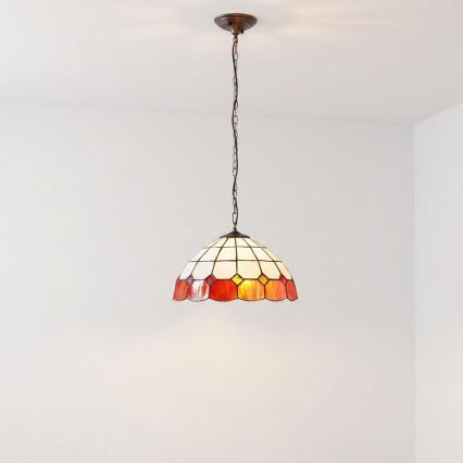 Brilagi - żyrandol witrażowy Tiffany na łańcuchu SIENNA 1xE27/60W/230V śr. 40 cm