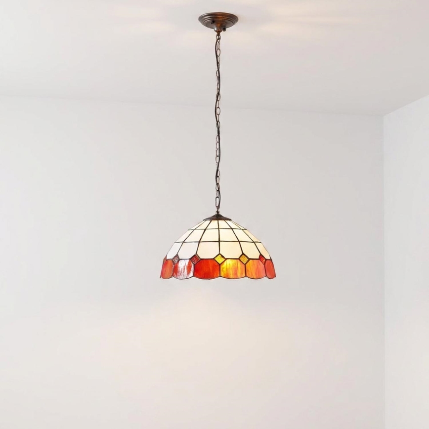 Brilagi - żyrandol witrażowy Tiffany na łańcuchu SIENNA 1xE27/60W/230V śr. 40 cm