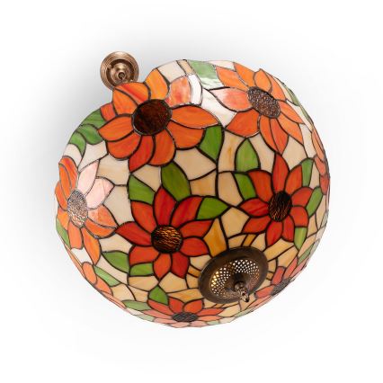 Brilagi - żyrandol witrażowy Tiffany na łańcuchu SUNFLOWER 3xE27/60W/230V śr. 50 cm