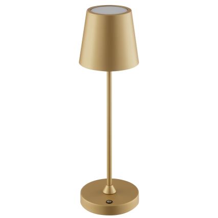 Brilliant - ściemnialna, ładowalna, dotykowa lampa stołowa zewnętrzna ELORA LED/2,5W/5V 2700K 2600 mAh IP44 złota
