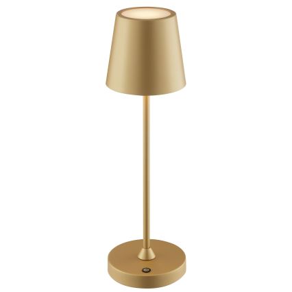 Brilliant - ściemnialna, ładowalna, dotykowa lampa stołowa zewnętrzna ELORA LED/2,5W/5V 2700K 2600 mAh IP44 złota