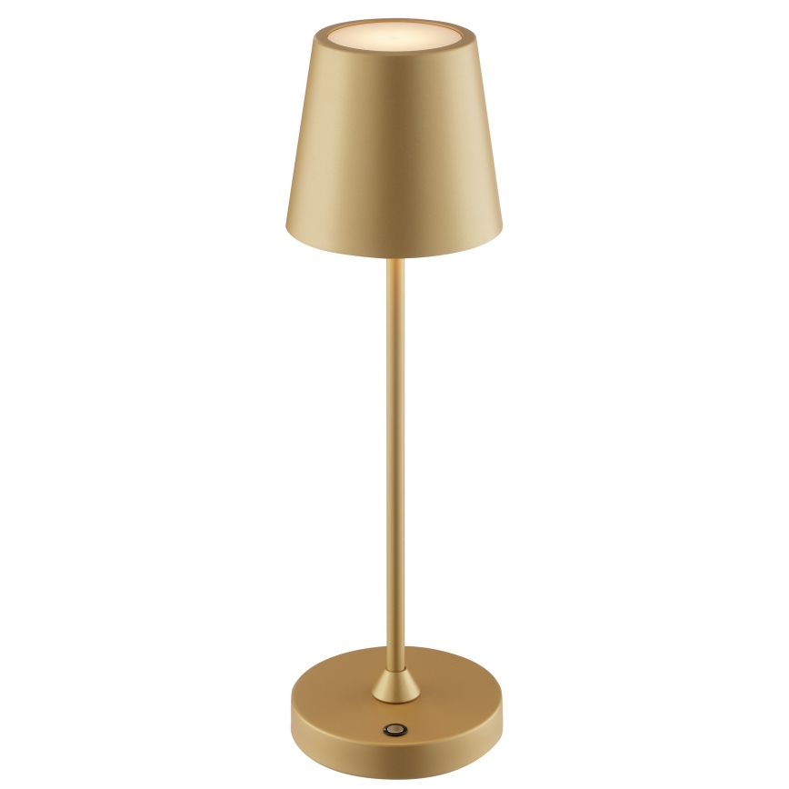 Brilliant - ściemnialna, ładowalna, dotykowa lampa stołowa zewnętrzna ELORA LED/2,5W/5V 2700K 2600 mAh IP44 złota