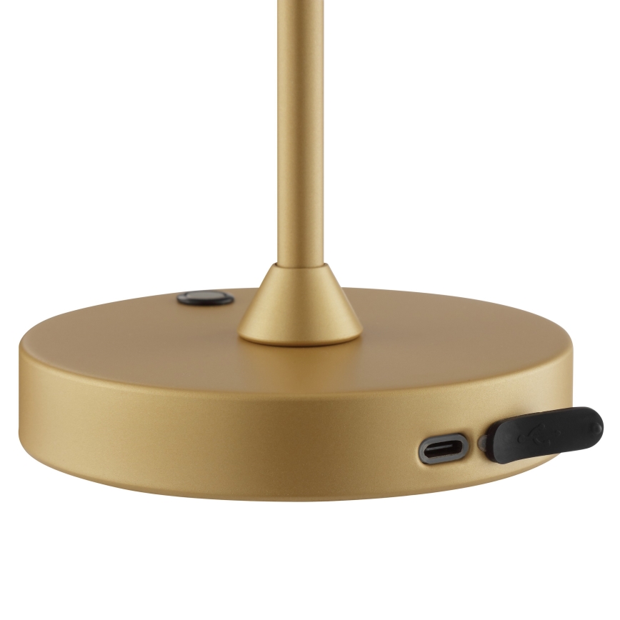 Brilliant - LED ściemnialna, ładowalna, dotykowa lampa stołowa do użytku zewnętrznego ELORA LED/2,5W/5V 2700K 2600 mAh IP44 złota