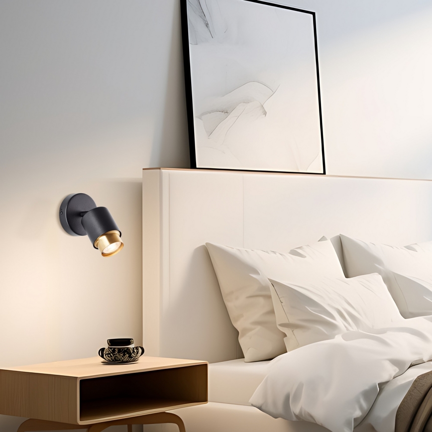 Brilliant - Kinkiet punktowy LED COVELO 1xGU10/5W/230V czarny/złoty