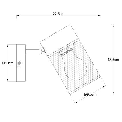 Brilliant - Kinkiet ścienny punktowy KAMOLO 1xE27/40W/230V czarny