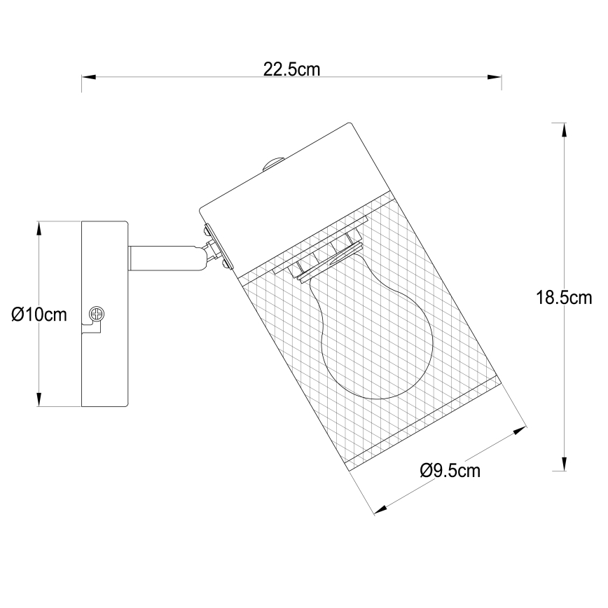 Brilliant - Kinkiet ścienny punktowy KAMOLO 1xE27/40W/230V czarny