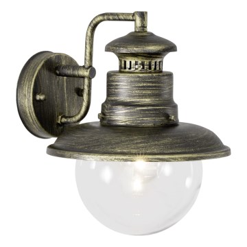 Brilliant - Kinkiet zewnętrzny ARTU 1xE27/60W/230V IP44 patyna/złoty