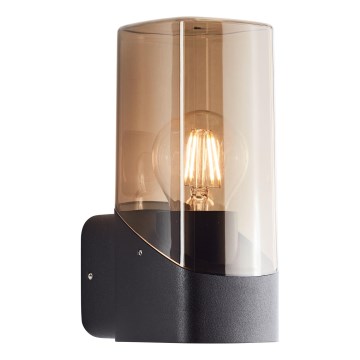 Brilliant - Kinkiet zewnętrzny MINOU 1xE27/10W/230V IP44 czarny/dym