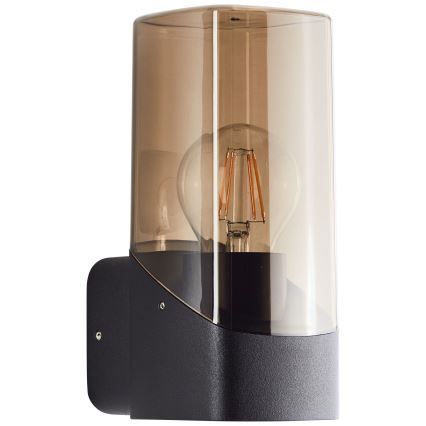 Brilliant - Kinkiet zewnętrzny MINOU 1xE27/10W/230V IP44 czarny/dym
