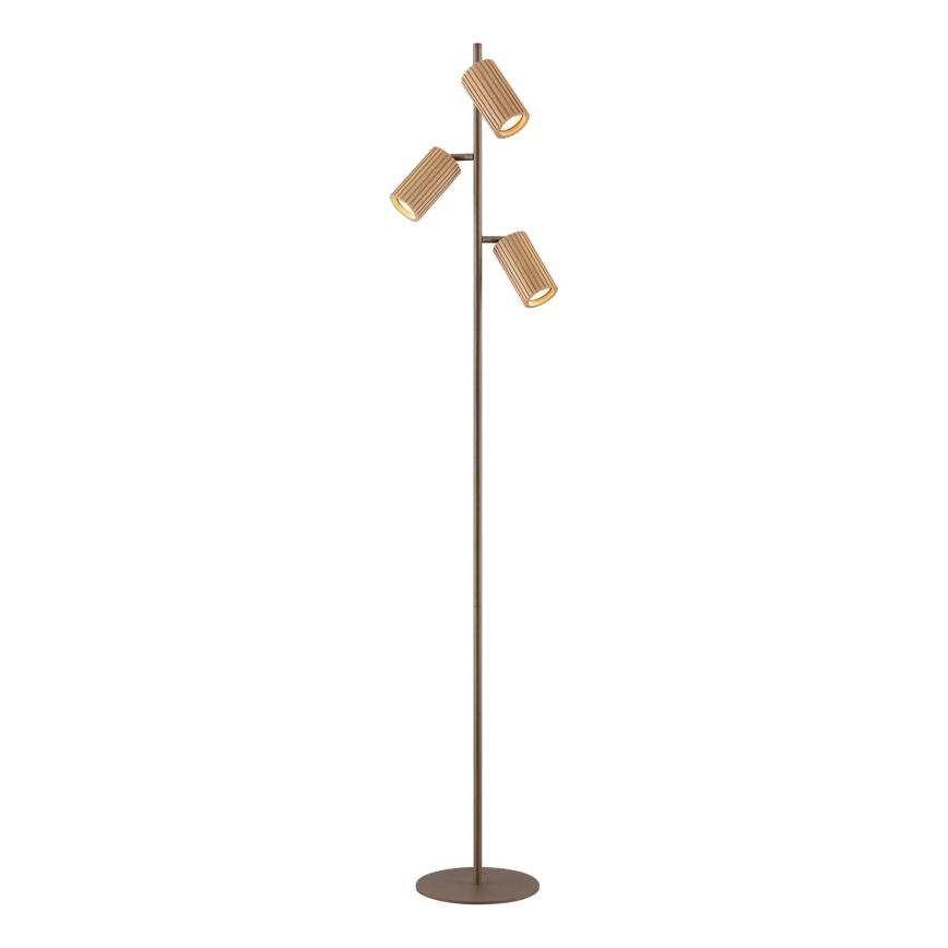 Brilliant - Lampa stojąca LAKEWOOD 3xGU10/10W/230V brązowa