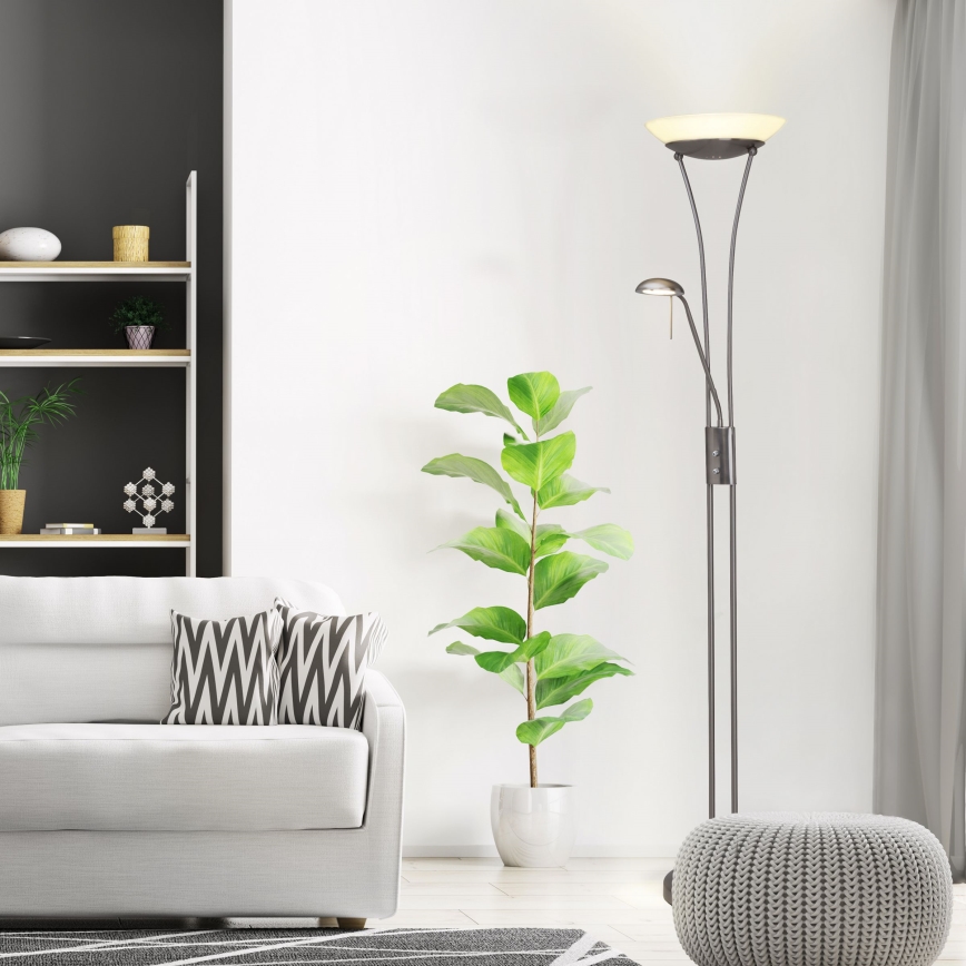 Brilliant - Lampa stojąca LED FINN ściemnialna 2xLED/13W/230V matowy chrom