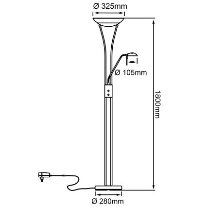 Brilliant - Lampa stojąca LED FINN ściemnialna 2xLED/13W/230V matowy chrom