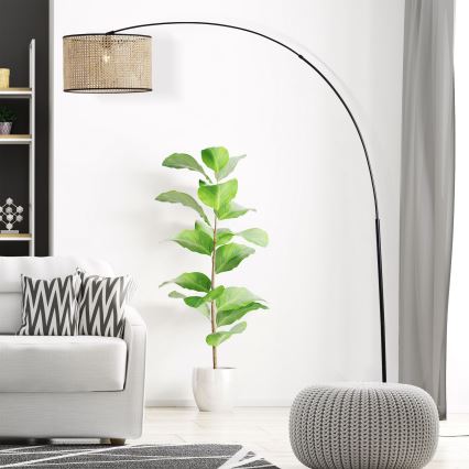 Brilliant - Lampa stojąca WILEY 1xE27/60W/230V czarna/beżowa