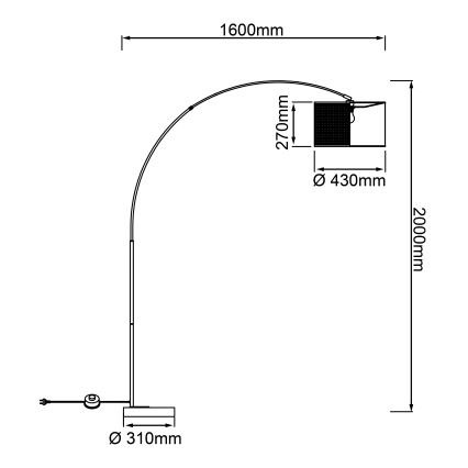 Brilliant - Lampa stojąca WILEY 1xE27/60W/230V czarna/beżowa