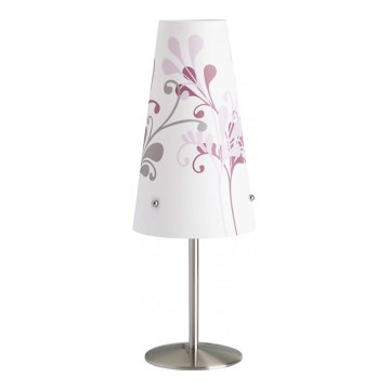 Brilliant - Lampa stołowa ISI 1xE14/40W/230V biała/różowa/chrom błyszczący