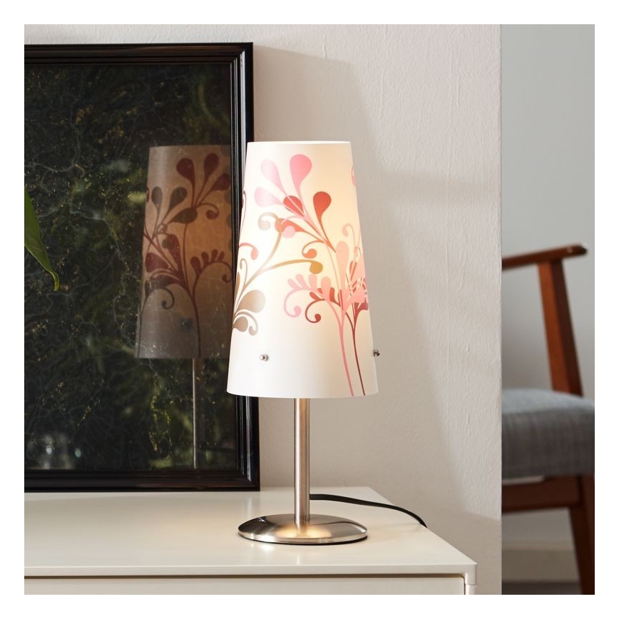 Brilliant - Lampa stołowa ISI 1xE14/40W/230V biała/różowa/chrom błyszczący