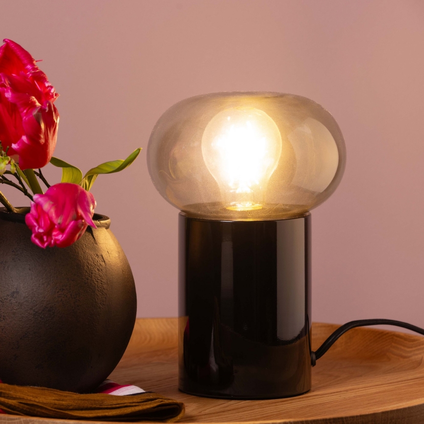 Brilliant - Lampa stołowa KNUT 1xE27/25W/230V czarna/przezroczysta