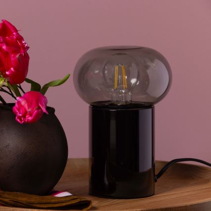 Brilliant - Lampa stołowa KNUT 1xE27/25W/230V czarna/przezroczysta