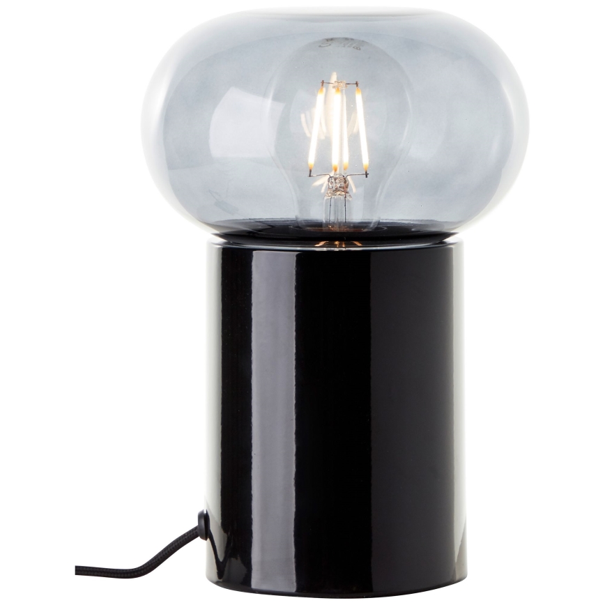Brilliant - Lampa stołowa KNUT 1xE27/25W/230V czarna/przezroczysta