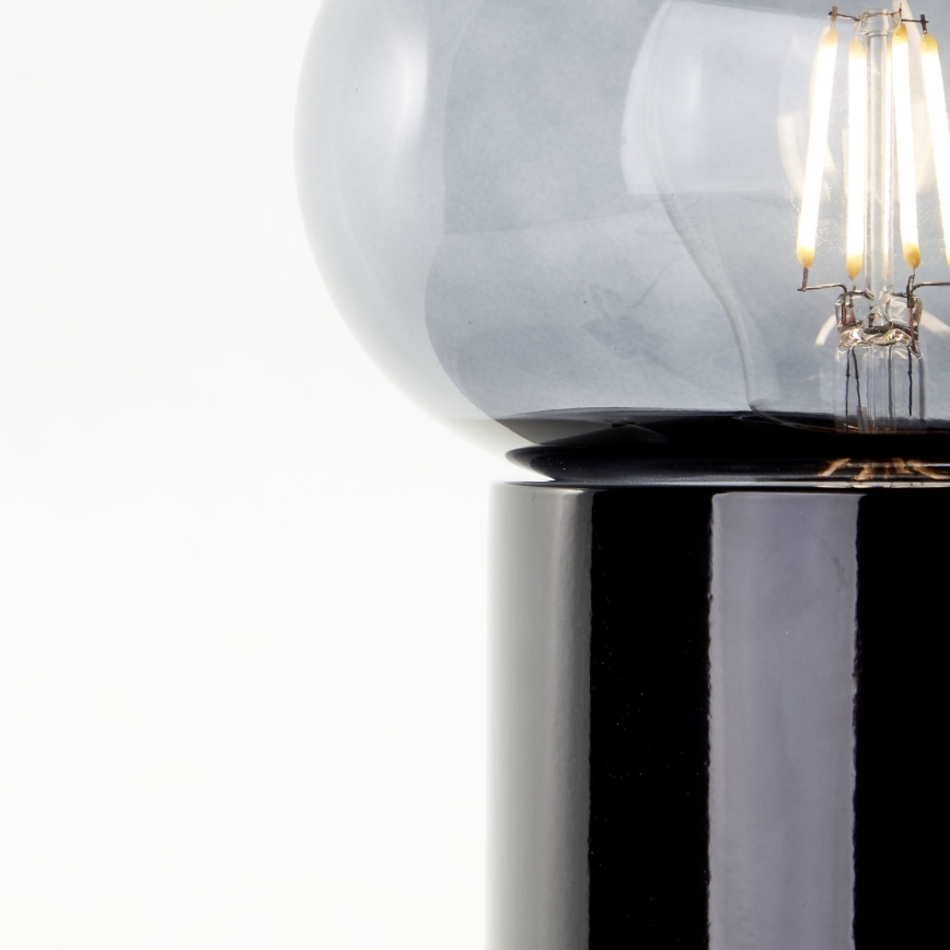 Brilliant - Lampa stołowa KNUT 1xE27/25W/230V czarna/przezroczysta