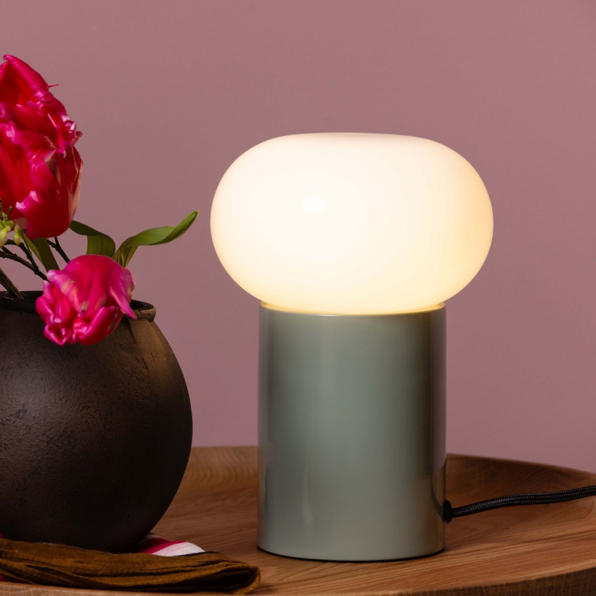 Brilliant - Lampa stołowa KNUT 1xE27/25W/230V zielona/biała