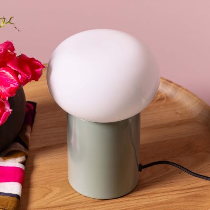 Brilliant - Lampa stołowa KNUT 1xE27/25W/230V zielona/biała