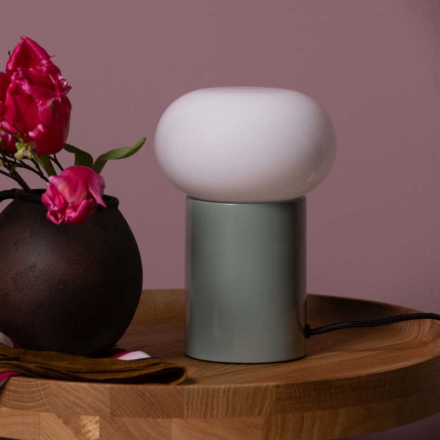 Brilliant - Lampa stołowa KNUT 1xE27/25W/230V zielona/biała