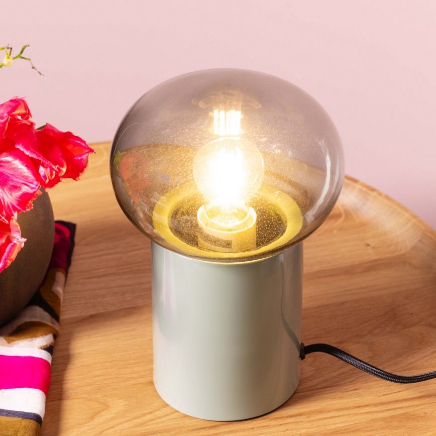 Brilliant - Lampa stołowa KNUT 1xE27/25W/230V zielona/przezroczysta