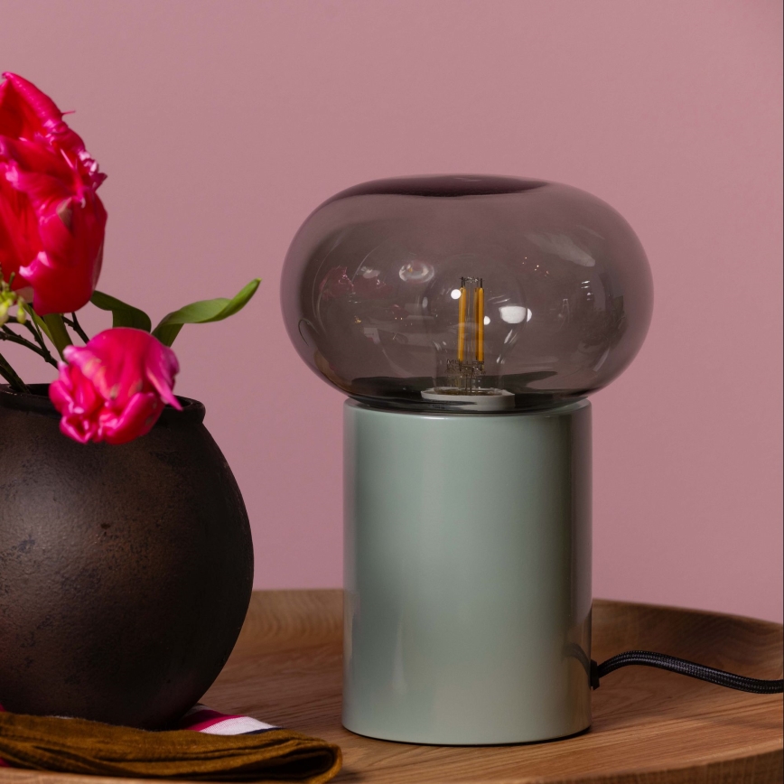 Brilliant - Lampa stołowa KNUT 1xE27/25W/230V zielona/przezroczysta