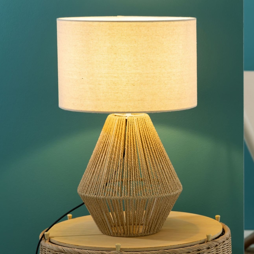 Brilliant - Lampa stołowa LARAINE 1xE27/42W/230V beżowa