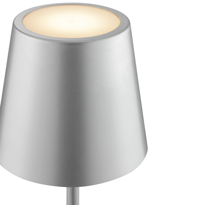 Brilliant - LED ściemnialna, ładowalna, dotykowa lampa stołowa zewnętrzna ELORA LED/2,5W/5V 2700K 2600 mAh IP44 srebrna