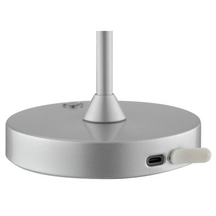 Brilliant - LED ściemnialna, ładowalna, dotykowa lampa stołowa zewnętrzna ELORA LED/2,5W/5V 2700K 2600 mAh IP44 srebrna