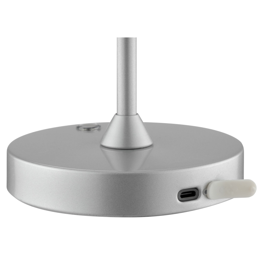 Brilliant - LED ściemnialna, ładowalna, dotykowa lampa stołowa zewnętrzna ELORA LED/2,5W/5V 2700K 2600 mAh IP44 srebrna